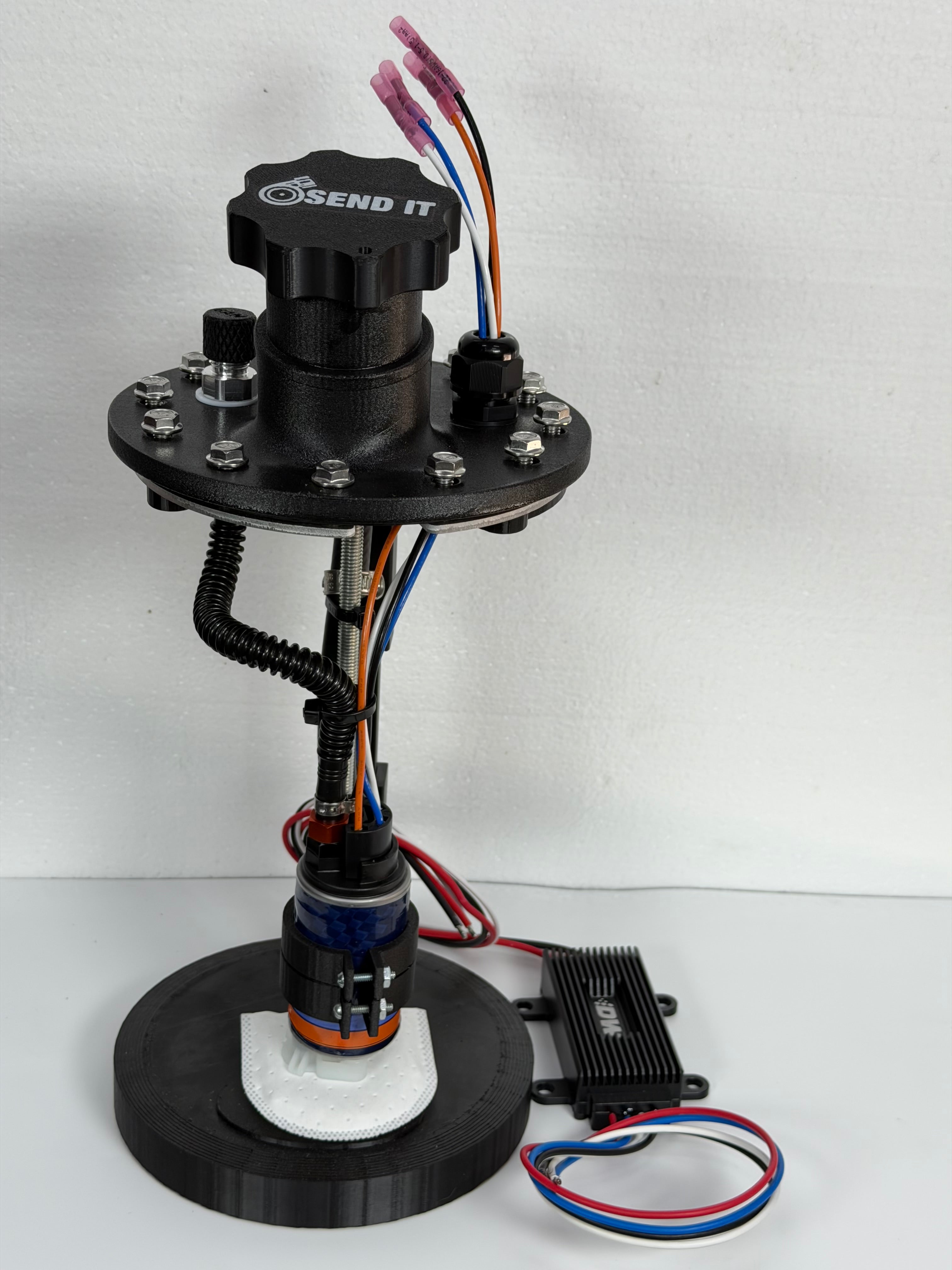 12 Bolt Universal Fuel Cell "Big Single" DW810 brushless Pump Fuel Hanger -Carbon Fiber 3D Printed