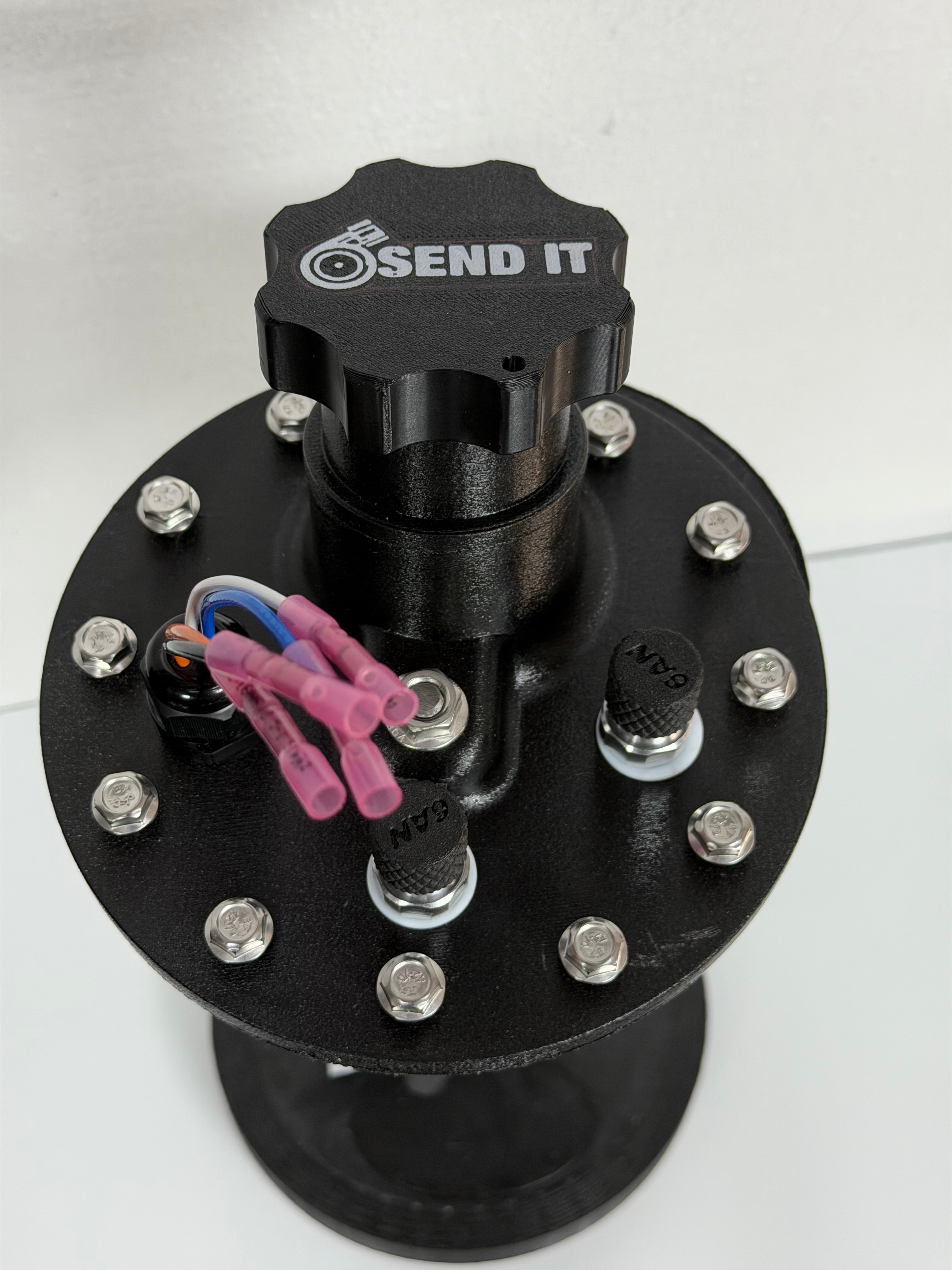 12 Bolt Universal Fuel Cell "Big Single" DW810 brushless Pump Fuel Hanger -Carbon Fiber 3D Printed