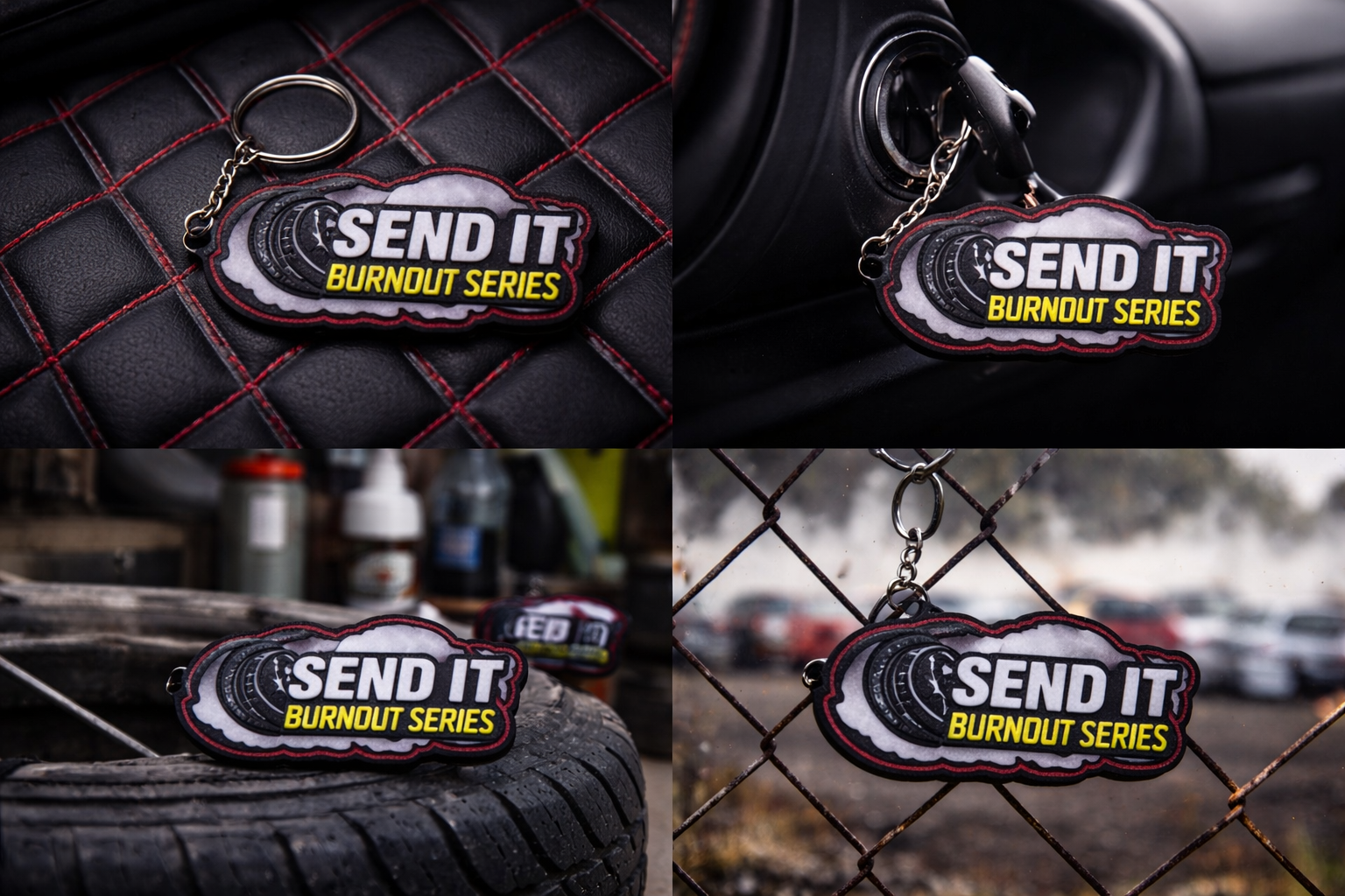 SEND IT Burnout Series keychain